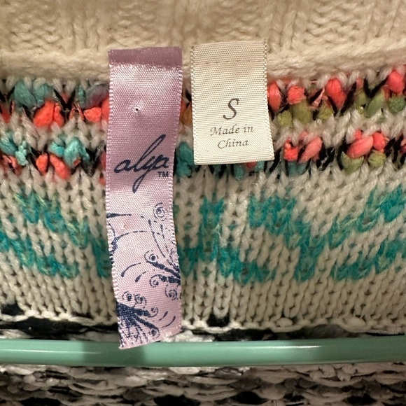 Alya Open Cardigan Lightweight Sweater Cream Bohemian Size Small - Picture 3 of 3